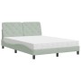 Cama con colchón terciopelo gris claro 140x200 cm de vidaXL, Camas y somieres - Ref: Foro24-3208658, Precio: 380,81 €, Descue...