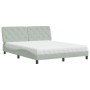 Cama con colchón terciopelo gris claro 160x200 cm de vidaXL, Camas y somieres - Ref: Foro24-3208664, Precio: 433,30 €, Descue...