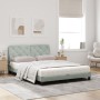 Cama con colchón terciopelo gris claro 160x200 cm de vidaXL, Camas y somieres - Ref: Foro24-3208664, Precio: 433,30 €, Descue...
