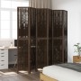 Biombo separador de 6 paneles madera paulownia marrón oscuro de vidaXL, Divisores de ambientes - Ref: Foro24-358668, Precio: ...