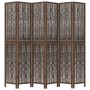 Biombo separador de 6 paneles madera paulownia marrón oscuro de vidaXL, Divisores de ambientes - Ref: Foro24-358668, Precio: ...