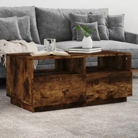 Mesa de centro con luces LED roble ahumado 90x49x40 cm de vidaXL, Mesas de centro - Ref: Foro24-839837, Precio: 97,16 €, Desc...