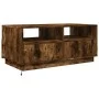 Mesa de centro con luces LED roble ahumado 90x49x40 cm de vidaXL, Mesas de centro - Ref: Foro24-839837, Precio: 97,16 €, Desc...