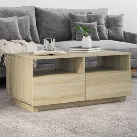 Mesa de centro con luces LED roble Sonoma 90x49x40 cm de vidaXL, Mesas de centro - Ref: Foro24-839835, Precio: 98,30 €, Descu...