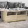 Mesa de centro con luces LED roble Sonoma 90x49x40 cm de vidaXL, Mesas de centro - Ref: Foro24-839835, Precio: 99,84 €, Descu...