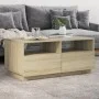 Mesa de centro con luces LED roble Sonoma 90x49x40 cm de vidaXL, Mesas de centro - Ref: Foro24-839835, Precio: 98,30 €, Descu...