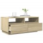 Mesa de centro con luces LED roble Sonoma 90x49x40 cm de vidaXL, Mesas de centro - Ref: Foro24-839835, Precio: 99,84 €, Descu...