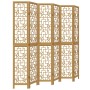 Biombo separador de 6 paneles madera maciza paulownia marrón de vidaXL, Divisores de ambientes - Ref: Foro24-358876, Precio: ...