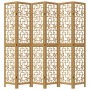 Biombo separador de 6 paneles madera maciza paulownia marrón de vidaXL, Divisores de ambientes - Ref: Foro24-358876, Precio: ...