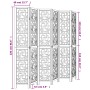 Biombo separador de 6 paneles madera maciza paulownia marrón de vidaXL, Divisores de ambientes - Ref: Foro24-358876, Precio: ...