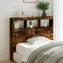 Cabecero de cama con luz LED roble ahumado 100x17x102 cm de vidaXL, Cabeceros y pies de cama - Ref: Foro24-839193, Precio: 74...