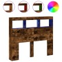 Cabecero de cama con luz LED roble ahumado 100x17x102 cm de vidaXL, Cabeceros y pies de cama - Ref: Foro24-839193, Precio: 75...
