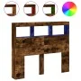 Cabecero de cama con luz LED roble ahumado 100x17x102 cm de vidaXL, Cabeceros y pies de cama - Ref: Foro24-839193, Precio: 74...