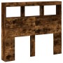 Cabecero de cama con luz LED roble ahumado 100x17x102 cm de vidaXL, Cabeceros y pies de cama - Ref: Foro24-839193, Precio: 75...