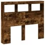 Cabecero de cama con luz LED roble ahumado 100x17x102 cm de vidaXL, Cabeceros y pies de cama - Ref: Foro24-839193, Precio: 74...
