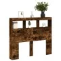 Cabecero de cama con luz LED roble ahumado 100x17x102 cm de vidaXL, Cabeceros y pies de cama - Ref: Foro24-839193, Precio: 74...