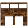 Cabecero de cama con luz LED roble ahumado 100x17x102 cm de vidaXL, Cabeceros y pies de cama - Ref: Foro24-839193, Precio: 75...