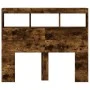 Cabecero de cama con luz LED roble ahumado 100x17x102 cm de vidaXL, Cabeceros y pies de cama - Ref: Foro24-839193, Precio: 74...