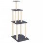 Rascador para gatos con postes de sisal gris oscuro 149 cm de vidaXL, Mobiliario para gatos - Ref: Foro24-171743, Precio: 51,...