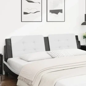 White black synthetic leather padded bed headboard 200 cm by vidaXL, Headboards and footboards - Ref: Foro24-374888, Price: 5...