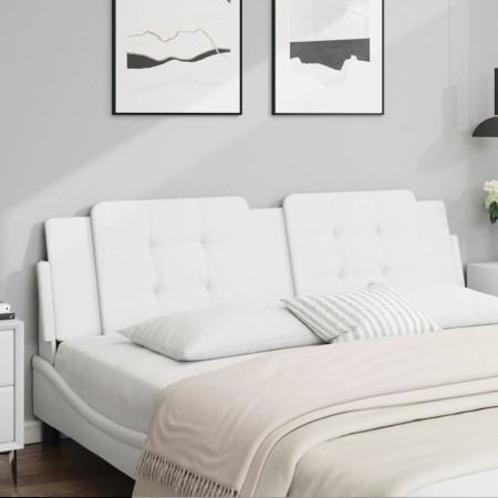 Cabecero de cama acolchado cuero sintético blanco 180 cm de vidaXL, Cabeceros y pies de cama - Ref: Foro24-374874, Precio: 52...