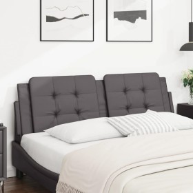 Cabecero de cama acolchado cuero sintético gris 160 cm de vidaXL, Cabeceros y pies de cama - Ref: Foro24-374869, Precio: 46,3...