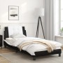 Estructura cama con LED cuero sintético negro blanco 80x200 cm de vidaXL, Camas y somieres - Ref: Foro24-3214073, Precio: 135...