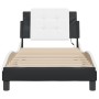 Estructura cama con LED cuero sintético negro blanco 80x200 cm de vidaXL, Camas y somieres - Ref: Foro24-3214073, Precio: 135...