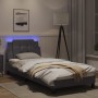 Estructura de cama con luces LED cuero sintético gris 90x190 cm de vidaXL, Camas y somieres - Ref: Foro24-3214078, Precio: 14...