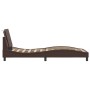 Estructura cama con luces LED cuero sintético marrón 90x200 cm de vidaXL, Camas y somieres - Ref: Foro24-3214084, Precio: 143...