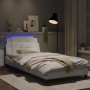 Estructura cama con luces LED cuero sintético blanco 100x200 cm de vidaXL, Camas y somieres - Ref: Foro24-3214090, Precio: 14...