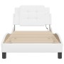 Estructura cama con luces LED cuero sintético blanco 100x200 cm de vidaXL, Camas y somieres - Ref: Foro24-3214090, Precio: 14...