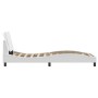 Estructura cama con luces LED cuero sintético blanco 100x200 cm de vidaXL, Camas y somieres - Ref: Foro24-3214090, Precio: 14...