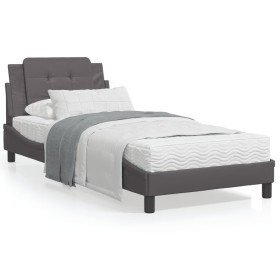 Estructura cama con luces LED cuero sintético gris 100x200 cm de vidaXL, Camas y somieres - Ref: Foro24-3214092, Precio: 128,...