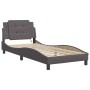 Estructura cama con luces LED cuero sintético gris 100x200 cm de vidaXL, Camas y somieres - Ref: Foro24-3214092, Precio: 128,...