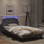Estructura cama con luces LED cuero sintético gris 100x200 cm de vidaXL, Camas y somieres - Ref: Foro24-3214092, Precio: 128,...