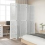 Biombo separador de 5 paneles madera maciza Paulownia blanco de vidaXL, Divisores de ambientes - Ref: Foro24-358680, Precio: ...
