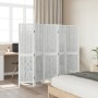 Biombo separador de 5 paneles madera maciza Paulownia blanco de vidaXL, Divisores de ambientes - Ref: Foro24-358677, Precio: ...