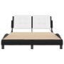 Estructura cama con LED cuero sintético negro blanco 120x200 cm de vidaXL, Camas y somieres - Ref: Foro24-3214101, Precio: 21...