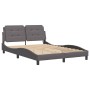 Estructura cama con luces LED cuero sintético gris 120x200 cm de vidaXL, Camas y somieres - Ref: Foro24-3214099, Precio: 190,...