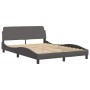 Estructura cama con luces LED cuero sintético gris 120x200 cm de vidaXL, Camas y somieres - Ref: Foro24-3214099, Precio: 190,...
