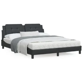 Bed frame with LED lights black PE leather 160x200 cm by vidaXL, Beds and slatted bases - Ref: Foro24-3214117, Price: 228,38 ...