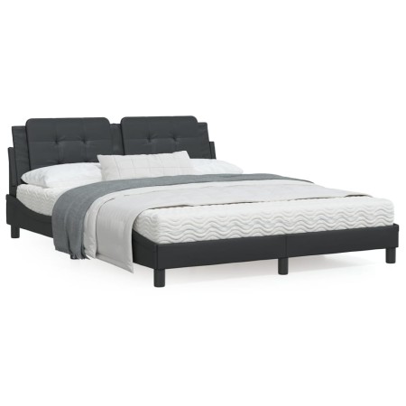 Estructura de cama con luces LED cuero PE negro 160x200 cm de vidaXL, Camas y somieres - Ref: Foro24-3214117, Precio: 225,40 ...