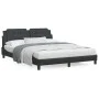 Bed frame with LED lights black PE leather 160x200 cm by vidaXL, Beds and slatted bases - Ref: Foro24-3214117, Price: 228,38 ...