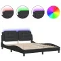Bed frame with LED lights black PE leather 160x200 cm by vidaXL, Beds and slatted bases - Ref: Foro24-3214117, Price: 228,38 ...
