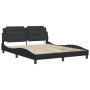 Estructura de cama con luces LED cuero PE negro 160x200 cm de vidaXL, Camas y somieres - Ref: Foro24-3214117, Precio: 225,40 ...