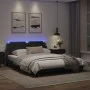 Bed frame with LED lights black PE leather 160x200 cm by vidaXL, Beds and slatted bases - Ref: Foro24-3214117, Price: 228,38 ...