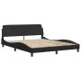 Bed frame with LED lights black PE leather 160x200 cm by vidaXL, Beds and slatted bases - Ref: Foro24-3214117, Price: 228,38 ...