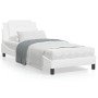 Estructura de cama con cabecero cuero sintético blanco 90x200cm de vidaXL, Camas y somieres - Ref: Foro24-3208157, Precio: 14...