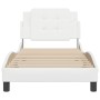 Estructura de cama con cabecero cuero sintético blanco 90x200cm de vidaXL, Camas y somieres - Ref: Foro24-3208157, Precio: 14...